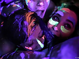 molten lesbians frolicking with fluorescent assets paint